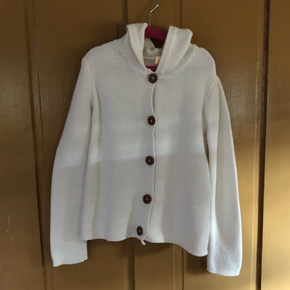 Little girl button down heavy sweater.